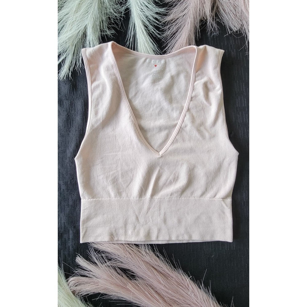 Poof New York Pink V-Neck Crop Top Size M/L